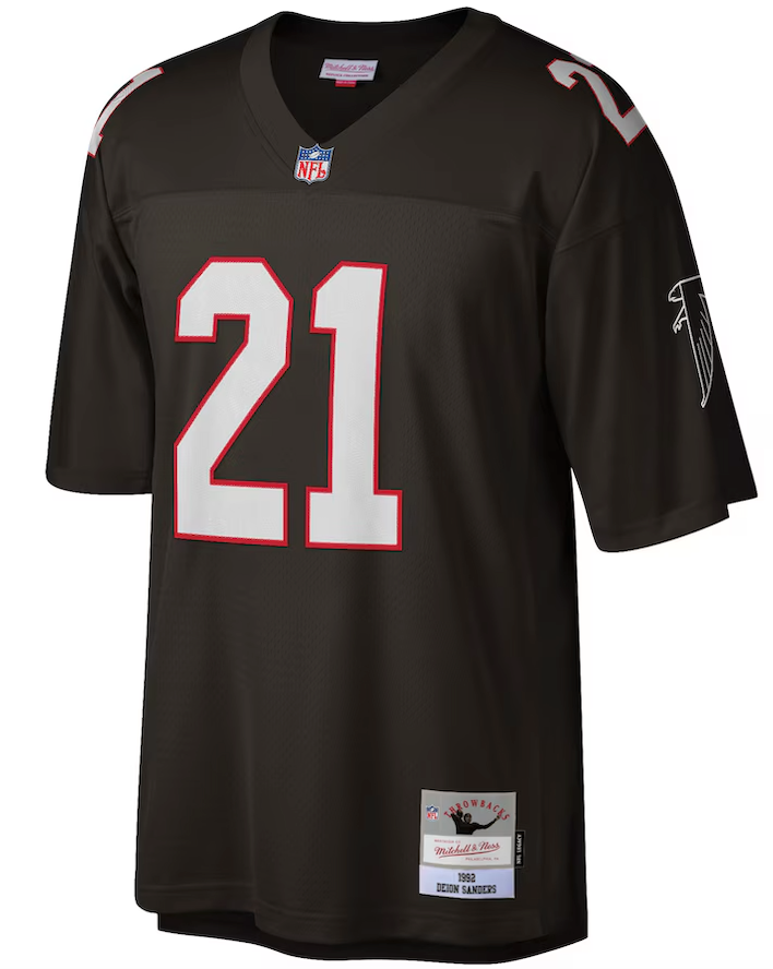 Men's Mitchell & Ness Deion Sanders Black Atlanta Falcons 1992