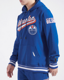 Men's Pro Standard Royal Blue Edmonton Oilers Script Tail Pullover Hoodie