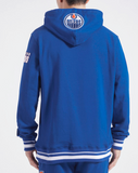 Men's Pro Standard Royal Blue Edmonton Oilers Script Tail Pullover Hoodie