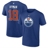 Zach Hyman Edmonton Oilers Fanatics Authentic Stack Name & Number T-Shirt - Royal