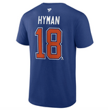 Zach Hyman Edmonton Oilers Fanatics Authentic Stack Name & Number T-Shirt - Royal