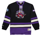 Men's Mitchell & Ness Black Toronto Raptors Hardwood Classics Heritage Lace-Up Pullover Sweatshirt