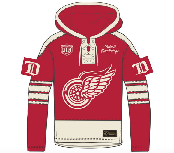 Men's Detroit Red Wings NHL 47 Brand OTH Red Heritage Heavyweight Lacer Hoodie