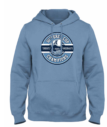 Men's New Era Toronto Argonauts 2024 111th Grey Cup Champions Powder Blue Hooded Sweatshirt