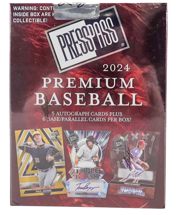 2024 Leaf Press Pass Premium Baseball Hobby Box 11 Cards Per Box