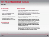 2024 Leaf Press Pass Premium Baseball Hobby Box 11 Cards Per Box