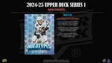 2024/25 Upper Deck Series 1 Hockey Tin 8 Packs per Tin + 1 Bonus Dazzlers 3-Card Pack, 12 Cards per Pack