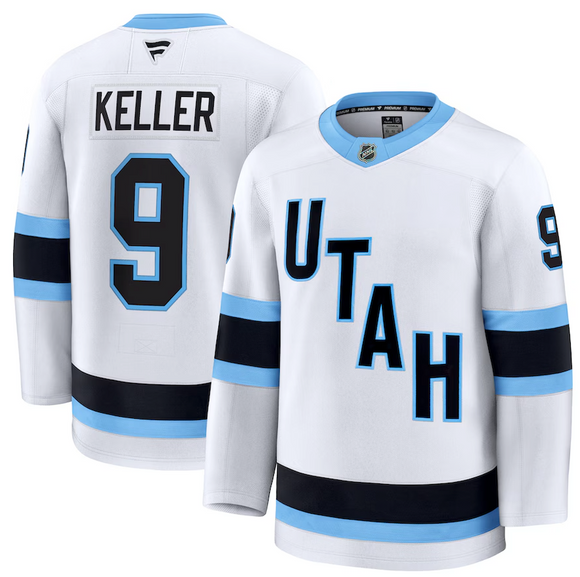 Men's Utah Hockey Club Fanatics White Away Premium NHL Hockey Jersey - Clayton Keller