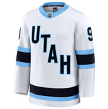 Men's Utah Hockey Club Fanatics White Away Premium NHL Hockey Jersey - Clayton Keller