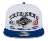 1993 World Series MLB New Era Men's White Golfer Championship Pin Snapback Hat - Jays vs Phillies