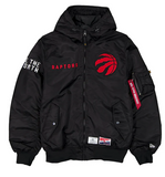 New Era x Alpha Industries Toronto Raptors L-2B Hooded Bomber Jacket - Black