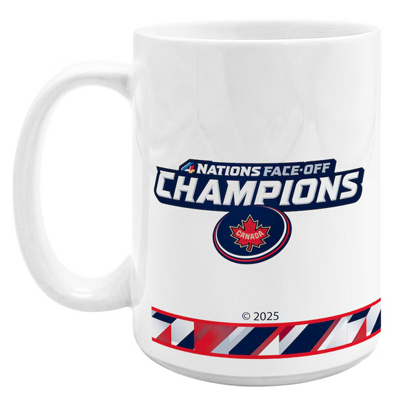 2025 Team Canada NHL Inglasco 2025 4 Nations Face-Off Champions 15oz. Roster Mug