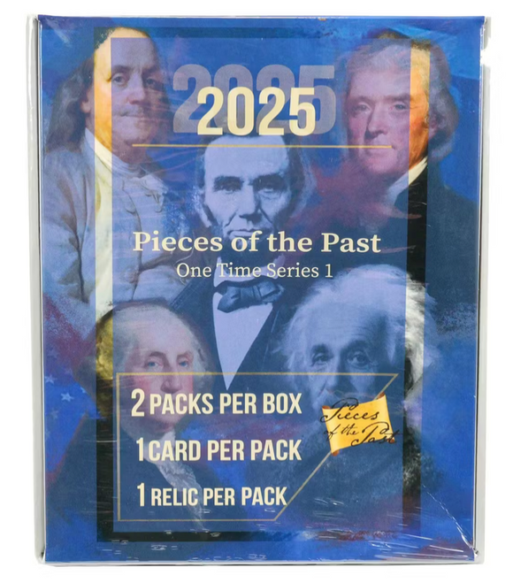 2025 Super Break Pieces of the Past One Time Series 1 Hobby Box 2 Packs per Box, 1 Relic per Pack