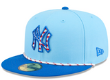 Men's New Era Light Blue/Blue New York Yankees 2025 Fourth of July 59FIFTY Fitted Hat