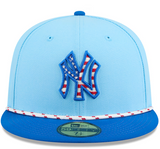 Men's New Era Light Blue/Blue New York Yankees 2025 Fourth of July 59FIFTY Fitted Hat