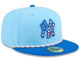 Men's New Era Light Blue/Blue New York Yankees 2025 Fourth of July 59FIFTY Fitted Hat