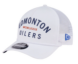 Edmonton Oilers New Era Minimalist White 9FORTY A-Frame Snapback Hat