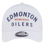 Edmonton Oilers New Era Minimalist White 9FORTY A-Frame Snapback Hat
