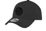 Men's Edmonton Oilers NHL New Era 9FORTY A-Frame Black on Black Adjustable Snapback Hat