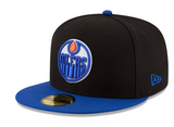 Men's Edmonton Oilers NHL 59FIFTY Fitted 2-Tone Logo Hat - Black