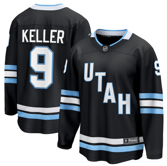 Men's Fanatics Utah Hockey Club Breakaway Home Black Clayton Keller Hockey Jersey
