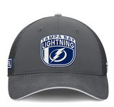 Men's Tampa Bay Lightning Fanatics Gray Authentic Pro Home Ice Trucker Adjustable Hat