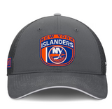 Men's New York Islanders Fanatics Gray Authentic Pro Home Ice Trucker Adjustable Hat