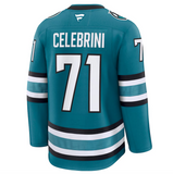Men's San Jose Sharks Fanatics Teal Home Premium NHL Hockey Jersey - Macklin Celebrini
