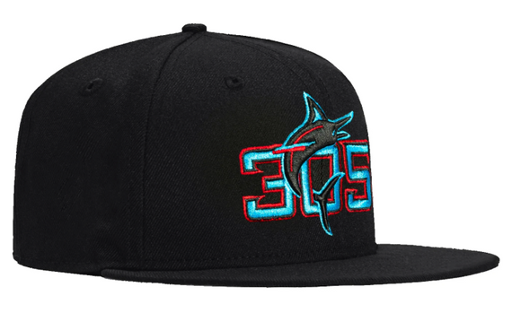 Miami Marlins New Era 2025 City Connect 59FIFTY Fitted Hat - Black