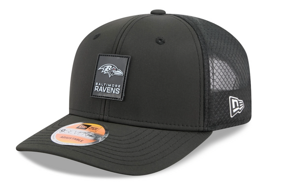 Baltimore Ravens New Era 2025 Sideline 9SEVENTY Adjustable Trucker Hat - Black