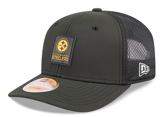 Pittsburgh Steelers New Era 2025 Sideline 9SEVENTY Adjustable Trucker Hat - Black