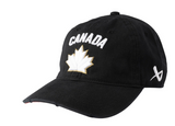 Hockey Team Canada Bauer Unisex Adjustable Distressed Hat - Black