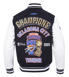 Men's NBA Finals Oklahoma City Thunder 2025 Champions Wool & Vegan Leather Varsity Jacket