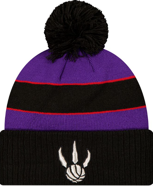 Men's Toronto Raptors New Era Classic Knit Toque With Pom - Black/Purple