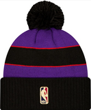 Men's Toronto Raptors New Era Classic Knit Toque With Pom - Black/Purple