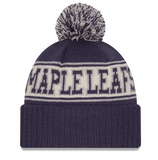 Men's Toronto Maple Leafs NHL New Era Men's Navy Retro Chill Knit Pom Hat