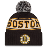 Men's Boston Bruins NHL New Era Men's Black Retro Chill Knit Pom Hat