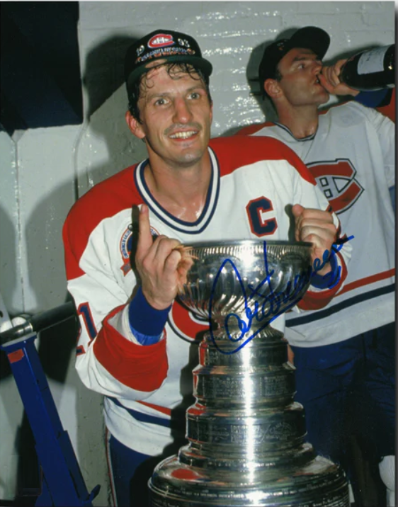 Guy Carbonneau Montreal Canadiens Signed 8x10 NHL Hockey Stanley Cup Locker Photograph