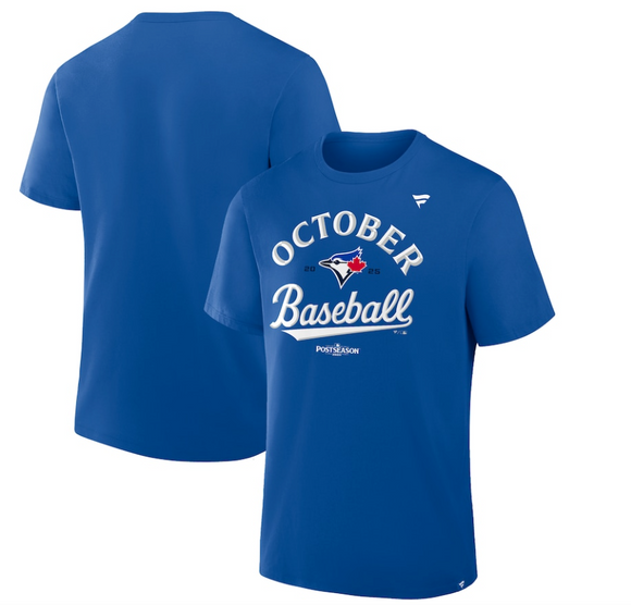 Men's Toronto Blue Jays Fanatics Royal 2025 MLB Postseason Locker Room T-Shirt
