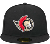 Men's Ottawa Senators NHL Hockey New Era Core 59FIFTY Fitted Hat - Black