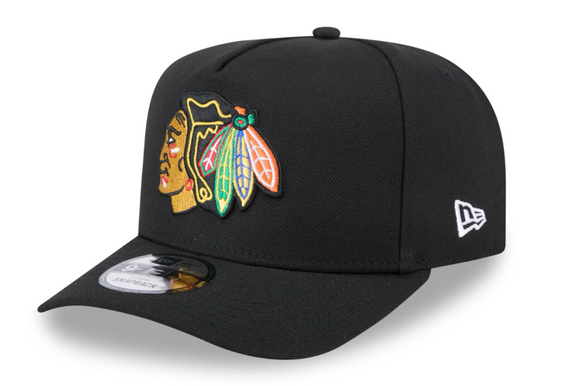 Men’s Chicago Blackhawks New Era 9FIFTY A-Frame Snapback Adjustable Hat – Black
