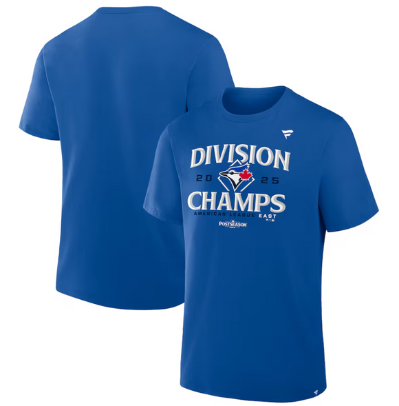 Men's Toronto Blue Jays Fanatics Royal 2025 AL East Division Champions Locker Room T-Shirt