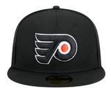 Men's Philadelphia Flyers NHL Hockey New Era Core 59FIFTY Fitted Hat - Black