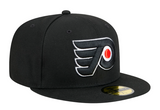 Men's Philadelphia Flyers NHL Hockey New Era Core 59FIFTY Fitted Hat - Black