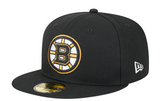 Men's Boston Bruins NHL Hockey New Era Core 59FIFTY Fitted Hat - Black