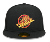 Men's Vancouver Canucks NHL Hockey New Era Core 59FIFTY Fitted Hat - Black