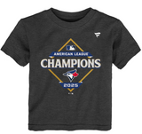 Child Toronto Blue Jays Fanatics Heather Charcoal 2025 American League Champions Locker Room T-Shirt