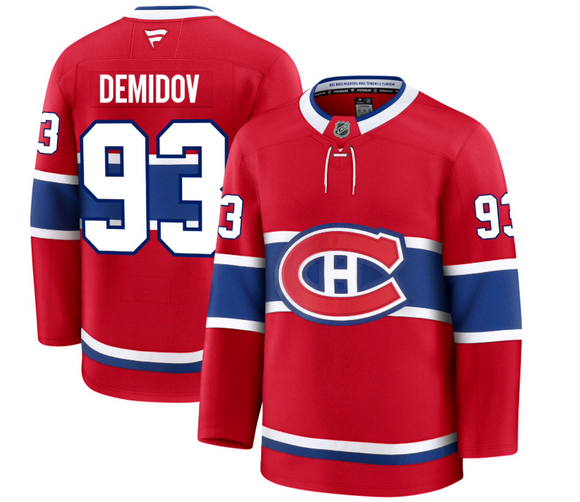 Men's Montreal Canadiens Fanatics Red Home Premium NHL Hockey Jersey - Ivan Demidov