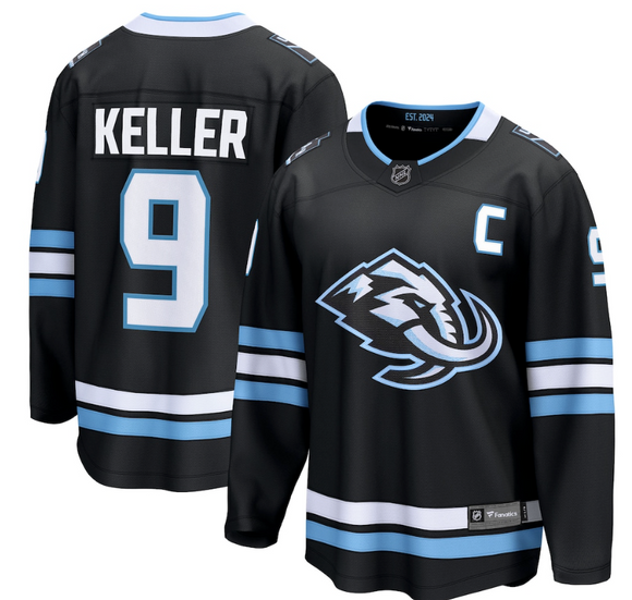 Men's Fanatics Utah Mammoth Breakaway Home Black Clayton Keller Breakaway Hockey Jersey