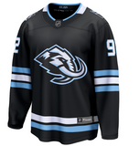 Men's Fanatics Utah Mammoth Breakaway Home Black Logan Cooley Breakaway Hockey Jersey